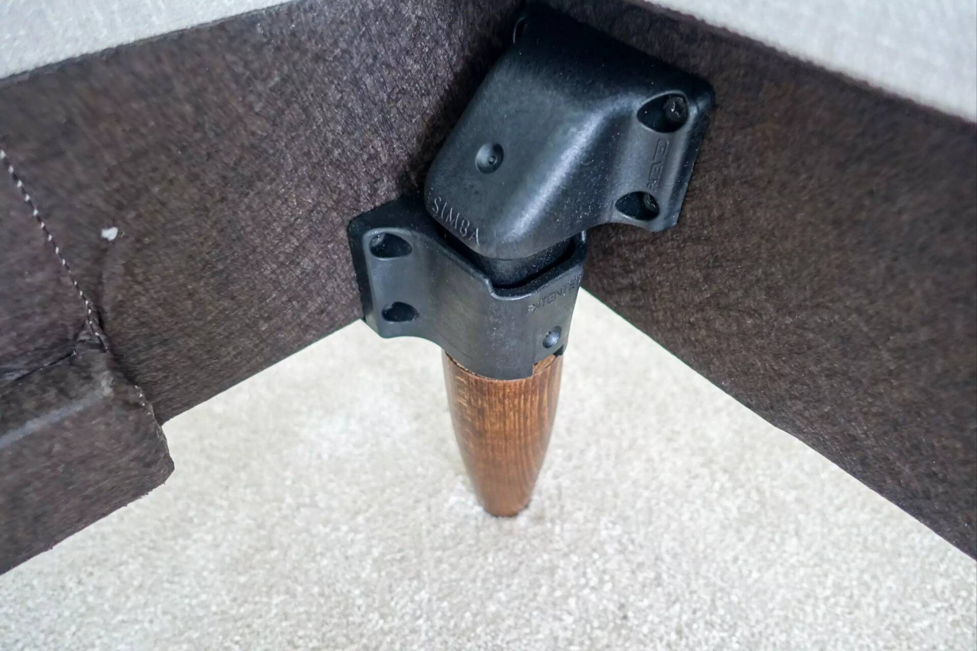 Simba Orion bed base wooden legs and click mechanism